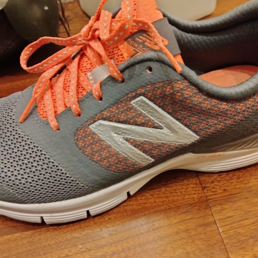 New Balance Gray and Orange Sneakers
